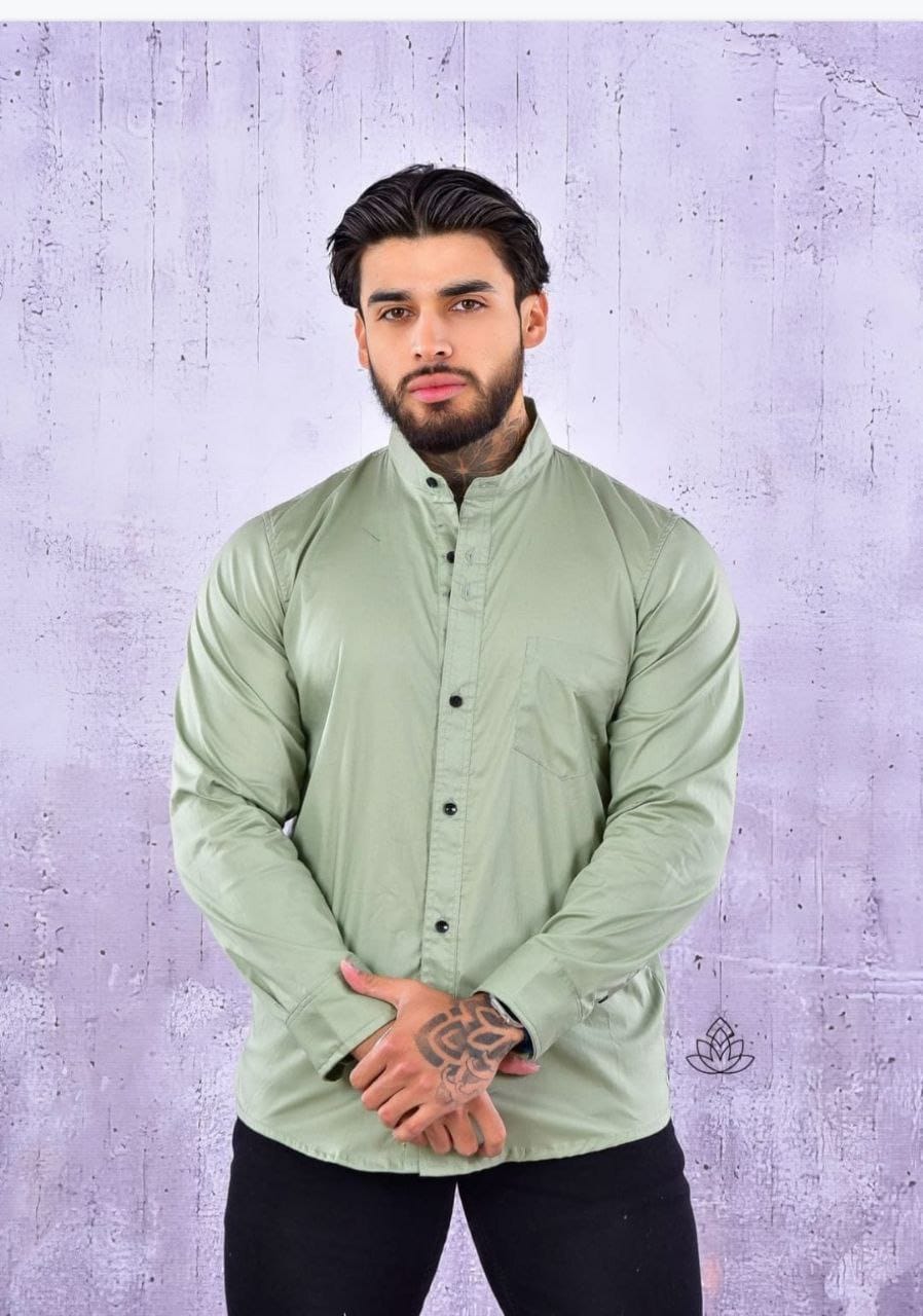 Camisa de Hombre Cuello Neru – Estilo Moderno y Elegante