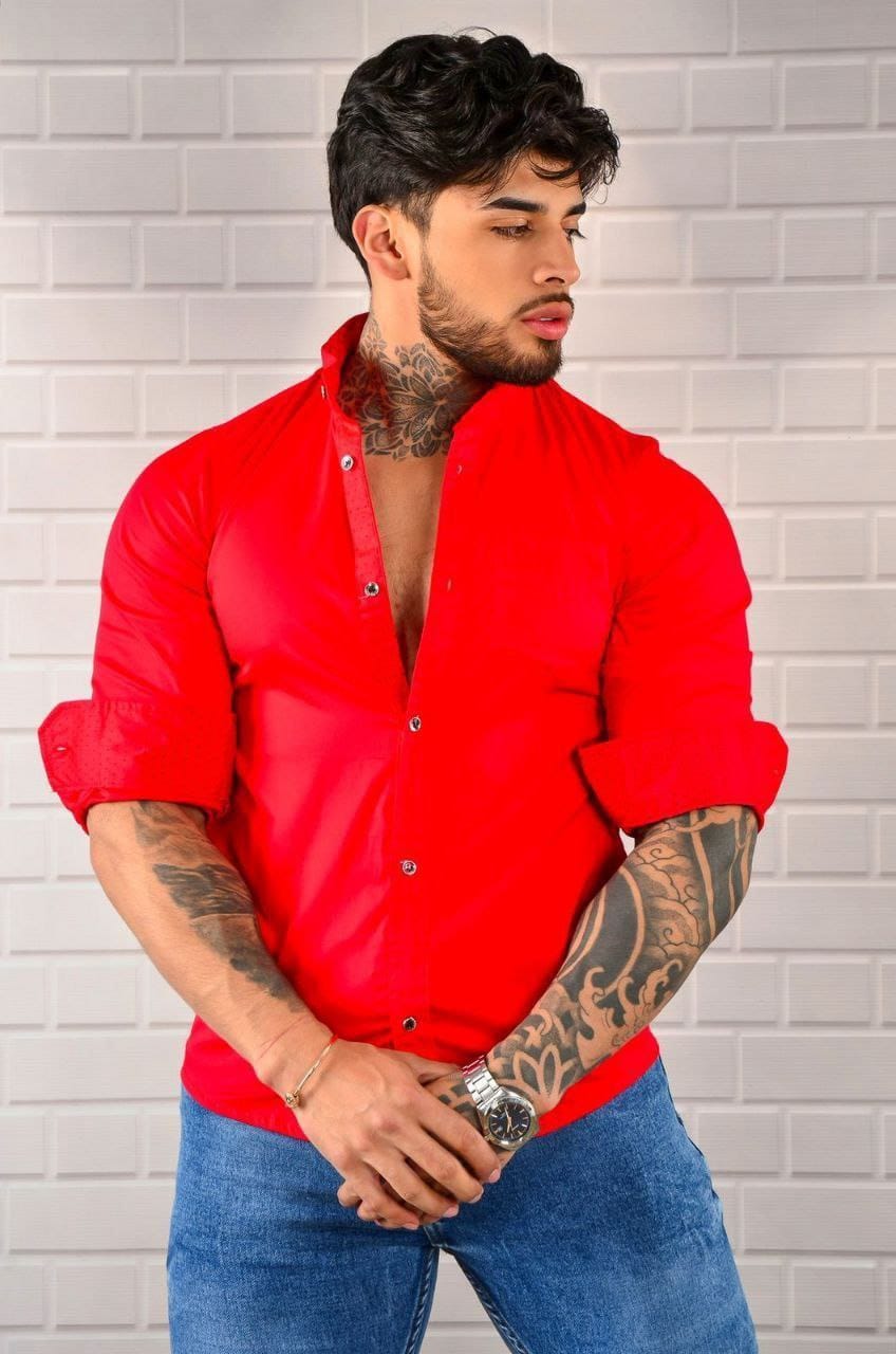 Camisa de Hombre Cuello Neru – Estilo Moderno y Elegante