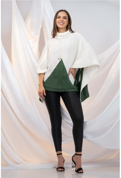 Duo Ruana con Gorro Ref 5497 – ¡Elegancia, calor y estilo en una sola prenda!