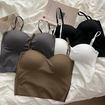 Elegant Solid Camisole Crop Top – Summer Fit & Match