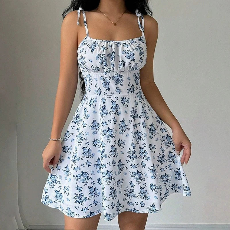 Summer Floral Mini Dress – Spaghetti Straps, Light & Breezy