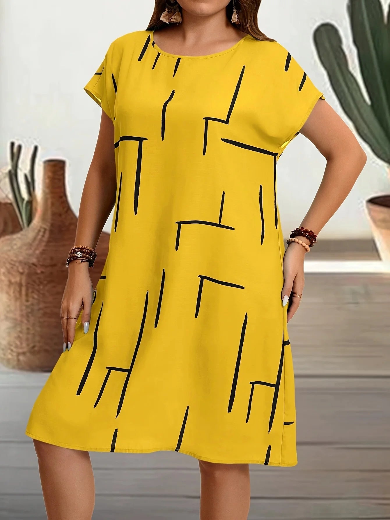 Loose Midi Dress with Pockets